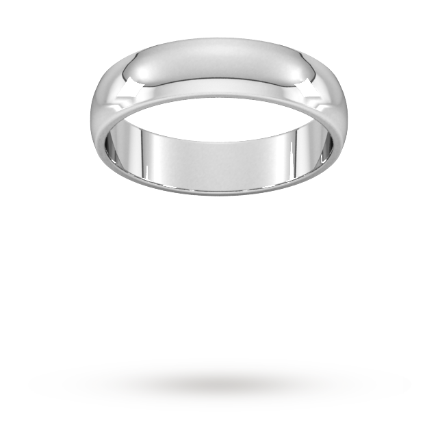 5mm D Shape Standard Wedding Ring In Sterling Silver - Ring Size X