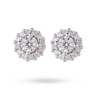 9ct White Gold 0.30ct Diamond Halo Stud Earrings