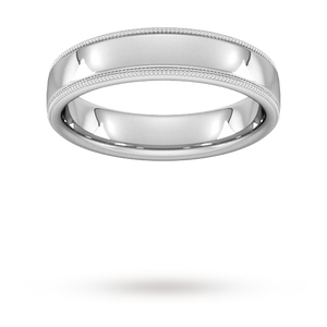 5mm Flat Court Heavy milgrain edge Wedding Ring in 9 Carat Yellow Gold