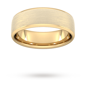 7mm D Shape Heavy Matt Finished Wedding Ring in 9 Carat Yellow Gold
