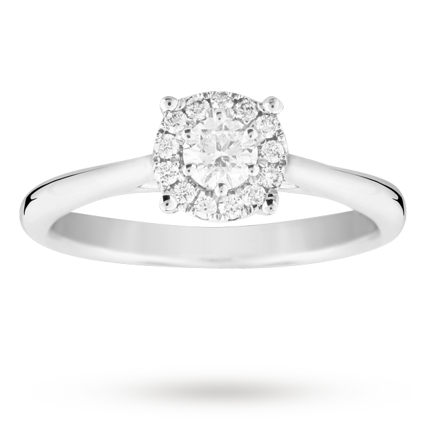 Brilliant cut 0.30 carat solitaire diamond ring in 9 cara ...