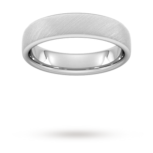 5mm Slight Court Heavy Diagonal Matt Finish Wedding Ring In 950 Palladium