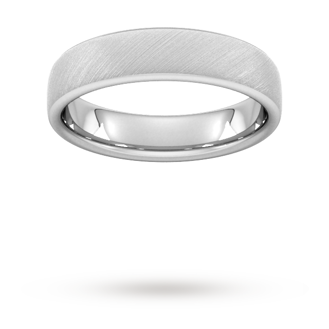 5mm Slight Court Heavy Diagonal Matt Finish Wedding Ring In 950 Palladium