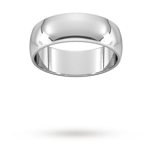 7mm D Shape Standard Wedding Ring In 950 Palladium