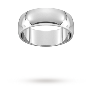 7mm D Shape Standard Wedding Ring In 950 Palladium