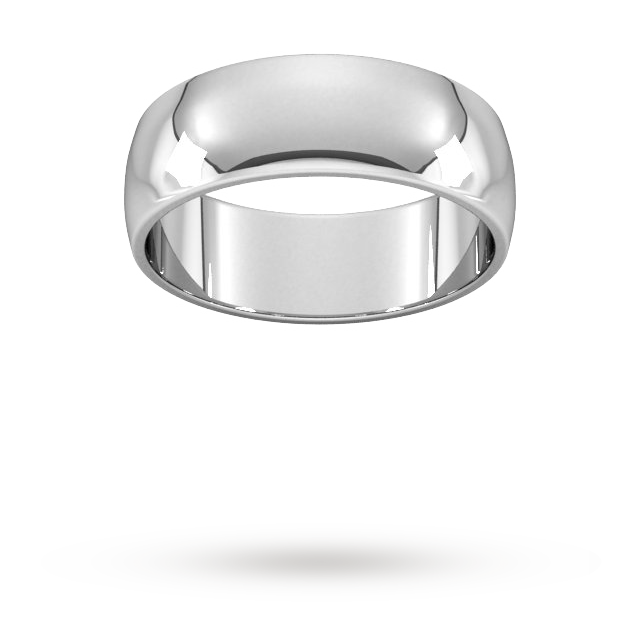 7mm D Shape Standard Wedding Ring In 950 Palladium