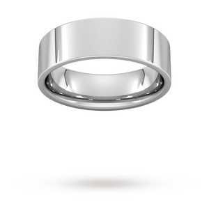 7mm Flat Court Heavy Wedding Ring in 950 Palladium- Ring Size P