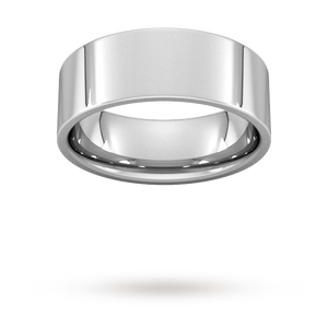 8mm Flat Court Heavy Wedding Ring in 950 Palladium- Ring Size Q