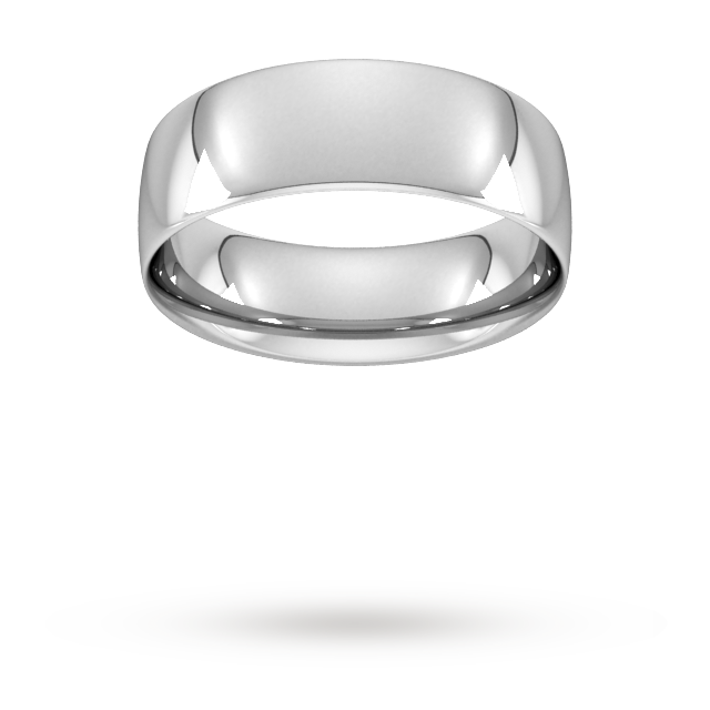 7mm Traditional Court Standard Wedding Ring in Sterling Silver- Ring Size P