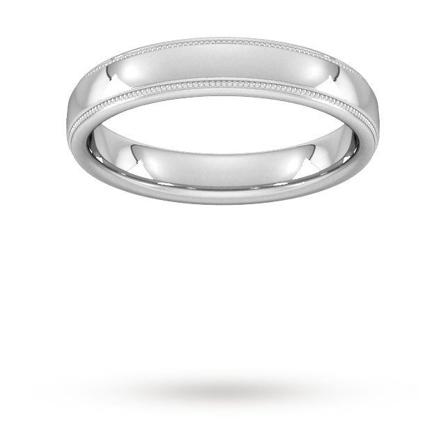 4mm Slight Court Extra Heavy milgrain edge Wedding Ring i ...