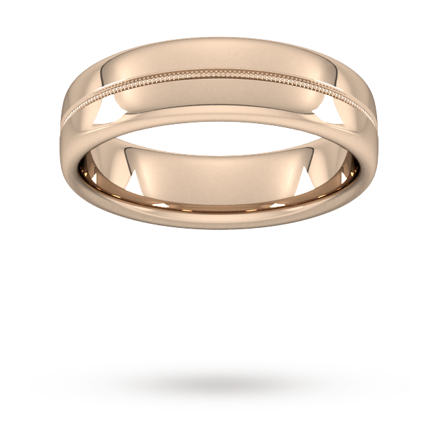 6mm Slight Court Extra Heavy Milgrain Centre Wedding Ring ...