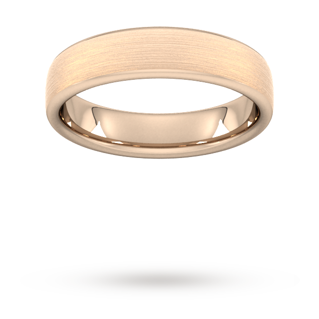 5mm Traditional Court Standard Matt Finished Wedding Ring In 18 Carat Rose Gold