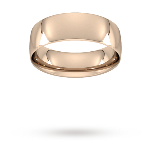 7mm Traditional Court Standard Wedding Ring in 18 Carat Rose Gold- Ring Size R