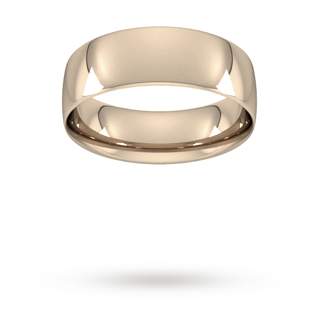 7mm Traditional Court Standard Wedding Ring in 18 Carat Rose Gold- Ring Size R