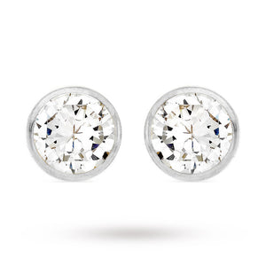 9ct White Gold Rub over Cubic Zirconia Stud Earrings