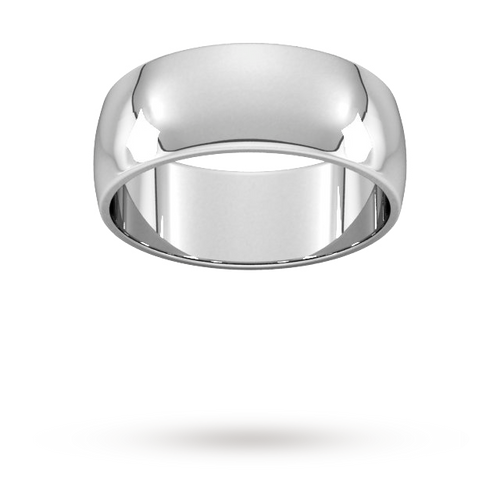 8mm D Shape Standard Wedding Ring In 950 Palladium - Ring Size Q