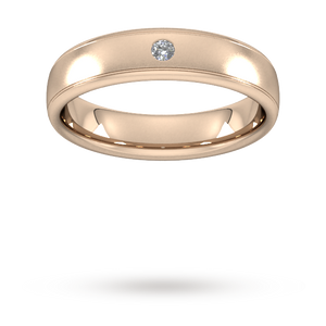 5mm Brilliant Cut Diamond Set Wedding Ring in 18 Carat Rose Gold - Ring Size R