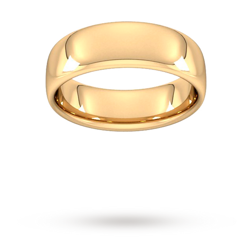 7mm Slight Court Heavy Wedding Ring In 9 Carat Yellow Gold - Ring Size S