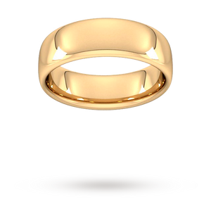 7mm Slight Court Heavy Wedding Ring In 9 Carat Yellow Gold - Ring Size S