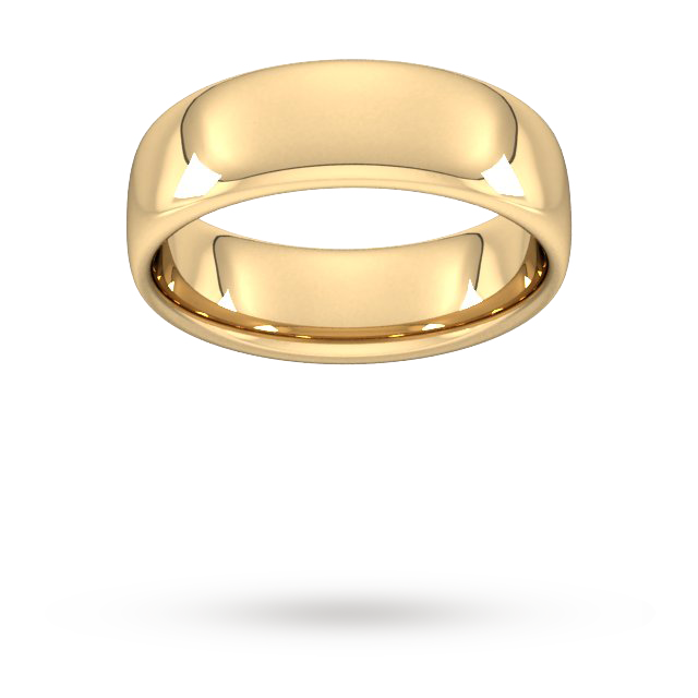 7mm Slight Court Heavy Wedding Ring In 9 Carat Yellow Gold - Ring Size S