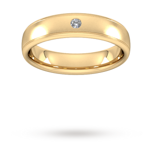 5mm Brilliant Cut Diamond Set Wedding Ring in 18 Carat Y ...