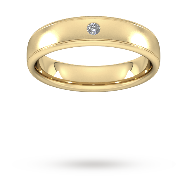 5mm Brilliant Cut Diamond Set Wedding Ring in 18 Carat Y ...