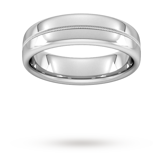 6mm Slight Court Extra Heavy Milgrain Centre Wedding Ring ...