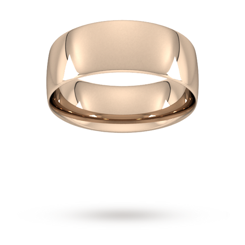 8mm Traditional Court Standard Wedding Ring in 9 Carat Rose Gold- Ring Size R