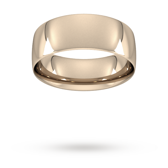 8mm Traditional Court Standard Wedding Ring in 9 Carat Rose Gold- Ring Size R