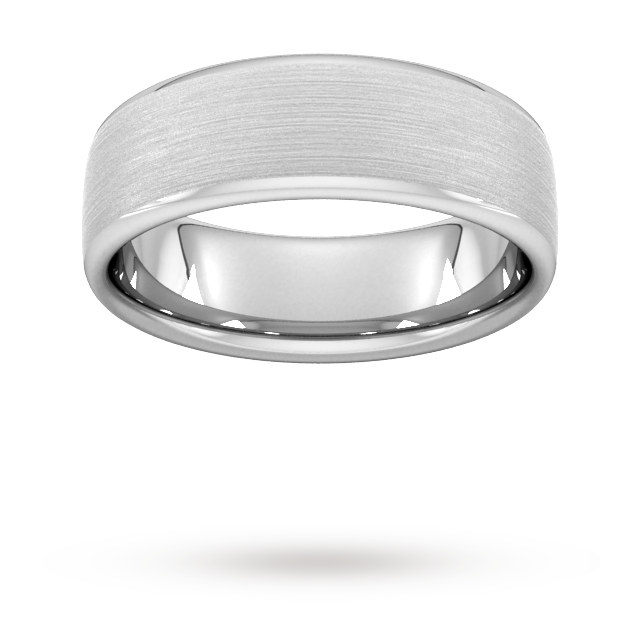 7mm Traditional Court Standard Matt Finished Wedding Ring In Platinum