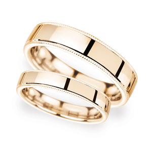 2.5mm Traditional Court Standard Milgrain Edge Wedding Ring In 9 Carat Rose Gold