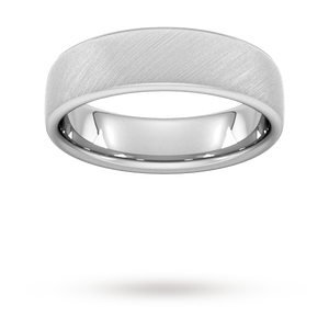 6mm Slight Court Heavy Diagonal Matt Finish Wedding Ring In 950 Palladium