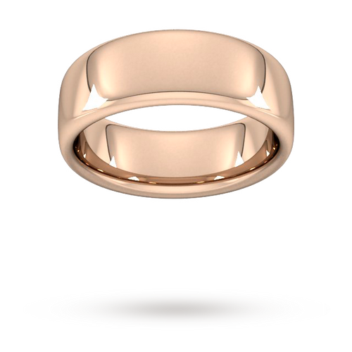 8mm Slight Court Extra Heavy Wedding Ring In 18 Carat Rose Gold - Ring Size R