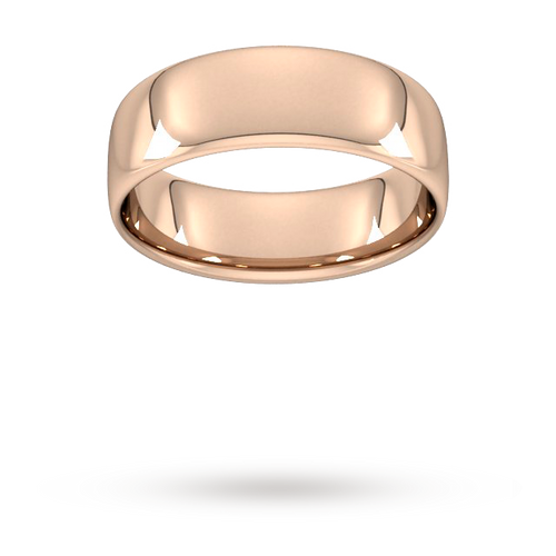 7mm Slight Court Standard Wedding Ring In 9 Carat Rose Gold - Ring Size P