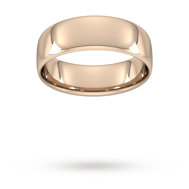 7mm Slight Court Standard Wedding Ring In 9 Carat Rose Gold - Ring Size P