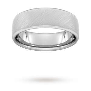 7mm Slight Court Standard diagonal matt finish Wedding Ring in 950 Palladium