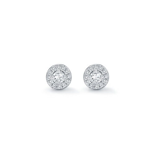 Mappin & Webb Fonteyn 18ct White Gold 0.33cttw Diamond Halo Stud Earrings