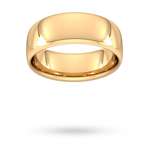 8mm Slight Court Heavy Wedding Ring In 9 Carat Yellow Gold - Ring Size Q