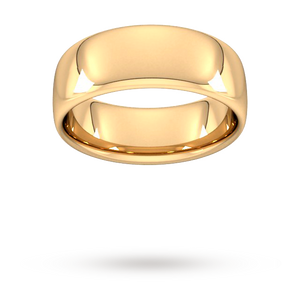 8mm Slight Court Heavy Wedding Ring In 9 Carat Yellow Gold - Ring Size Q