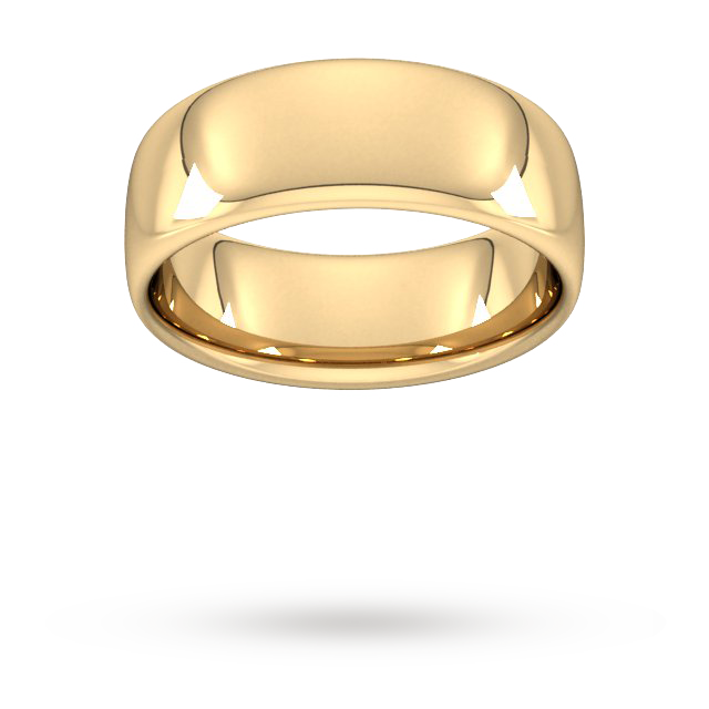 8mm Slight Court Heavy Wedding Ring In 9 Carat Yellow Gold - Ring Size Q