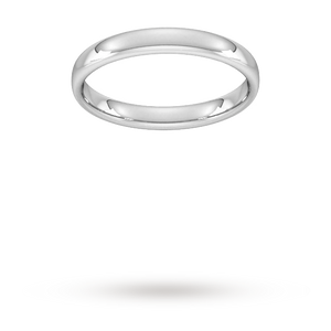 3mm Slight Court Standard Wedding Ring In Platinum - Ring Size R