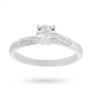 9 Carat White Gold 0.25 Carat Diamond Twist Engagement Ring - Ring Size O