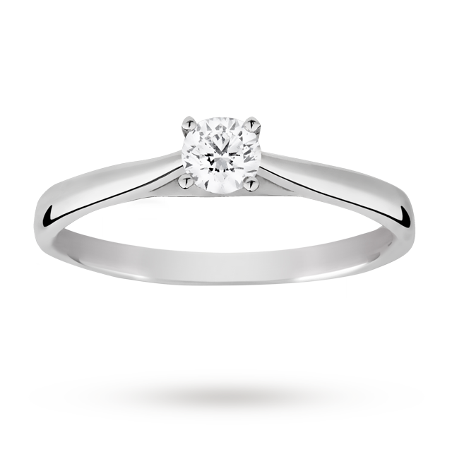 Solitaire brilliant cut 0.25 carat diamond ring set in 18 ...