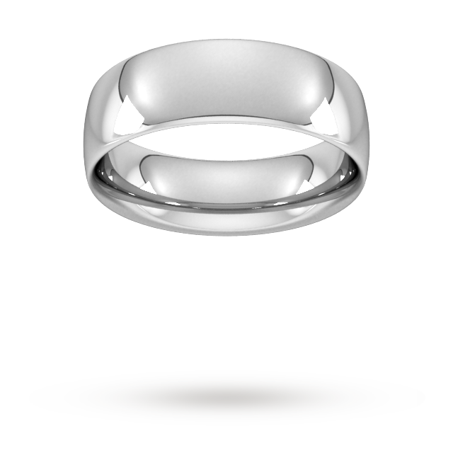 7mm Traditional Court Heavy Wedding Ring in Sterling Silver- Ring Size T
