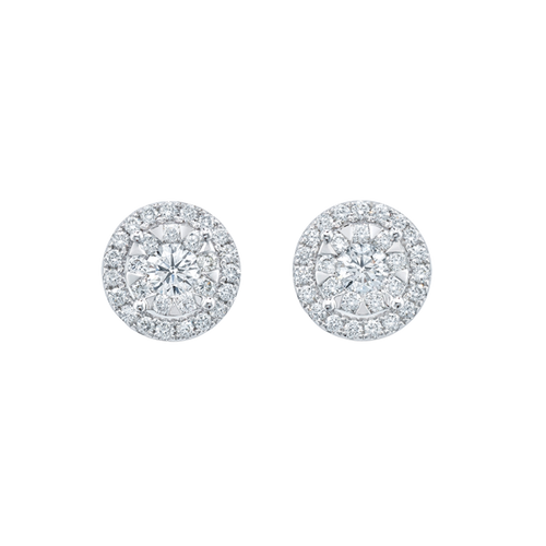 Mappin & Webb Masquerade 18ct White Gold 1.00cttw Diamond Stud Earrings