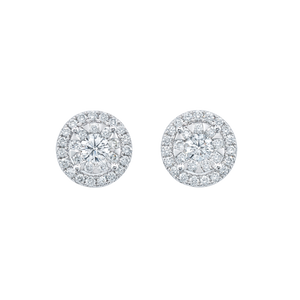 Mappin & Webb Masquerade 18ct White Gold 1.00cttw Diamond Stud Earrings