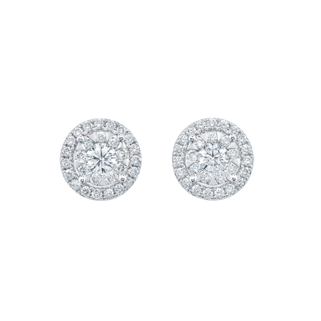 Mappin & Webb Masquerade 18ct White Gold 1.00cttw Diamond Stud Earrings