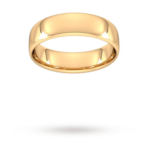 6mm Slight Court Standard Wedding Ring In 18 Carat Yellow Gold - Ring Size X