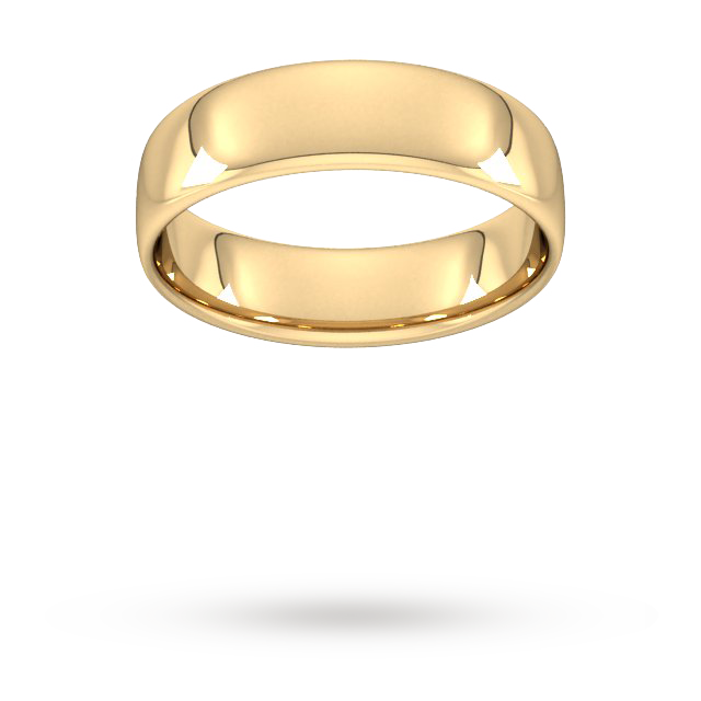 6mm Slight Court Standard Wedding Ring In 18 Carat Yellow Gold - Ring Size X