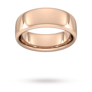 8mm Slight Court Extra Heavy Wedding Ring In 18 Carat Rose Gold - Ring Size Q